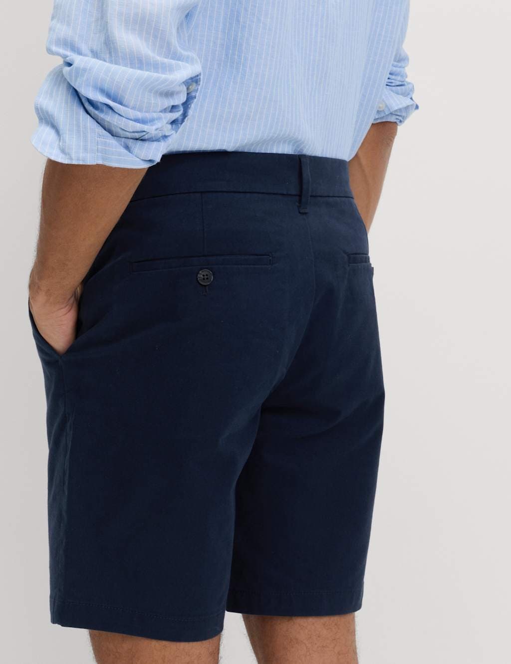 Marks & Spencer M&S 2 Pack Regular Fit Stretch Chino Shorts Navy - 5