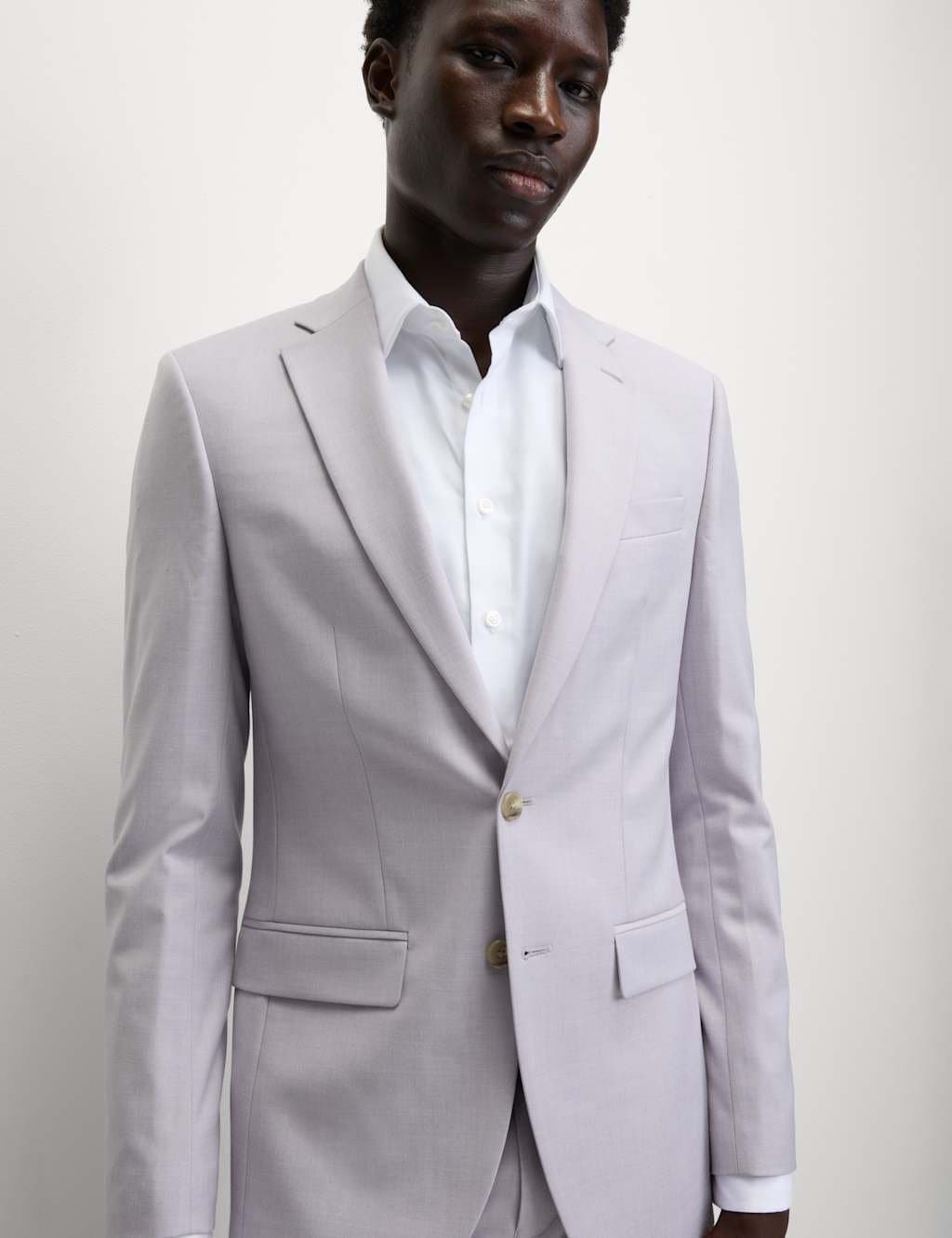 Marks & Spencer M&S Slim Fit Stretch Ultimate Suit Jacket Lilac - 4