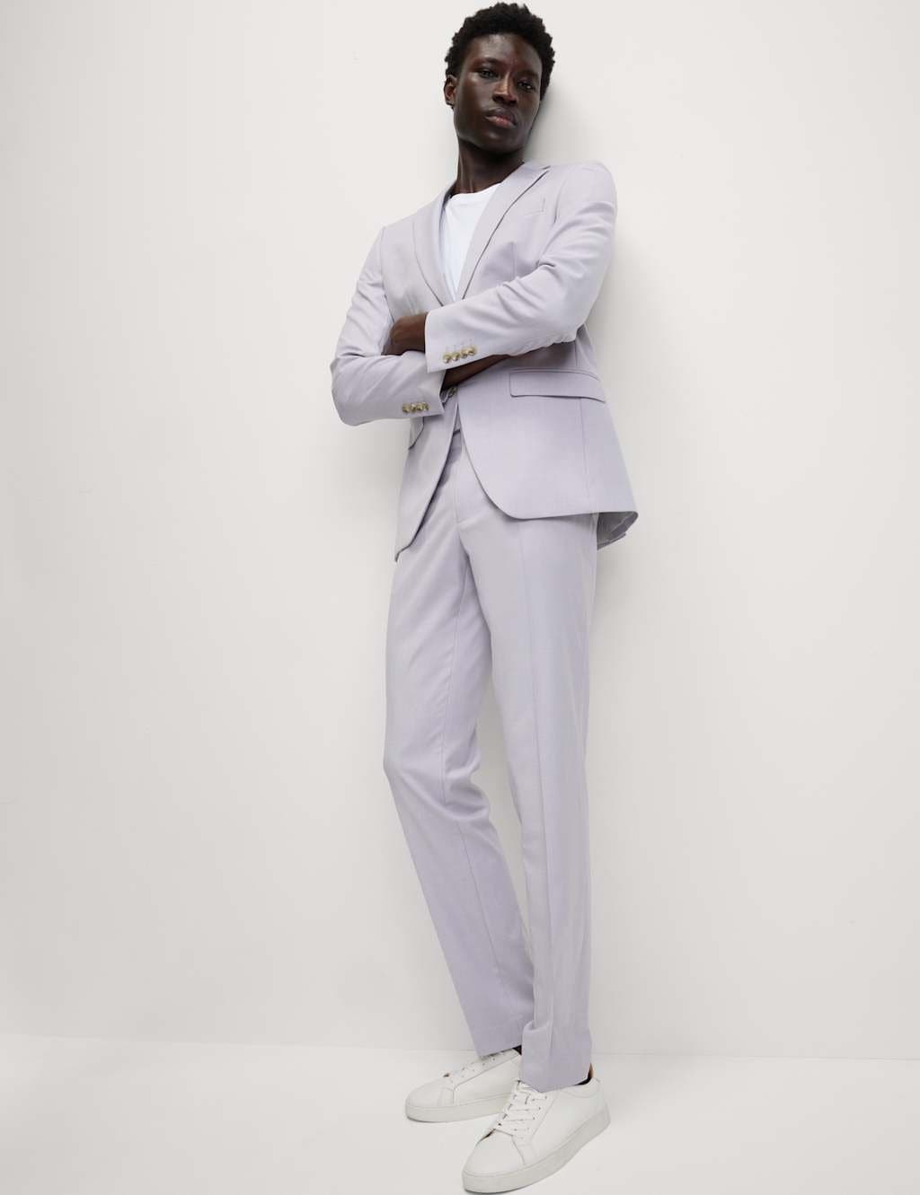 Marks & Spencer M&S Slim Fit Stretch Ultimate Suit Jacket Lilac - 5