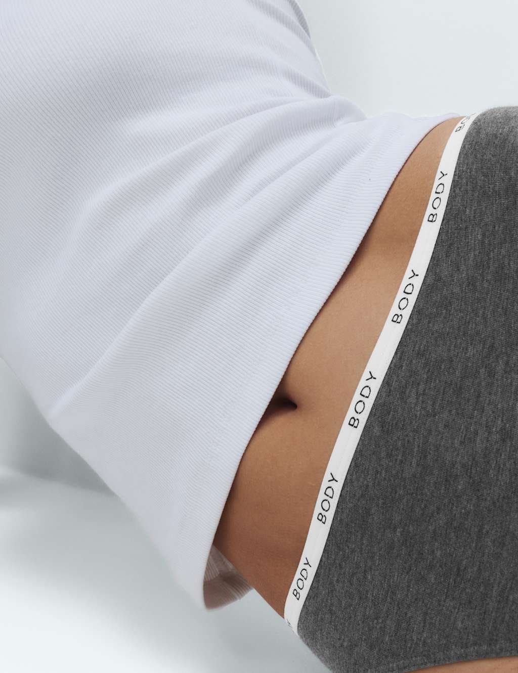 Marks & Spencer M&S 4pk Cotton Rich High Leg Knickers Grey Mix - 2