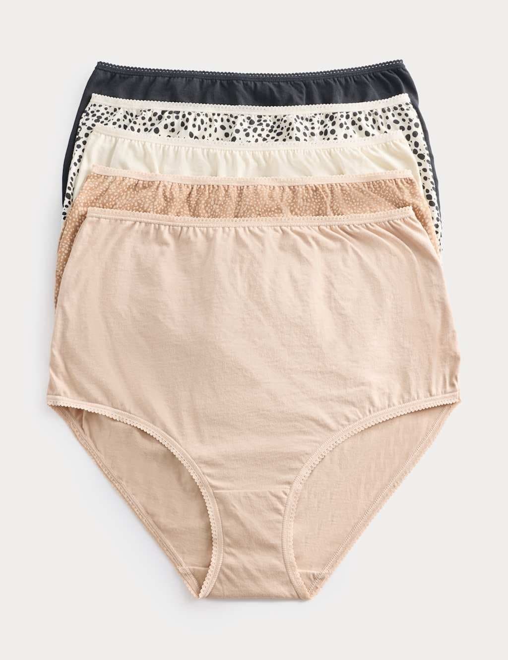 Marks & Spencer M&S 5pk Pure Cotton Full Briefs Black Mix