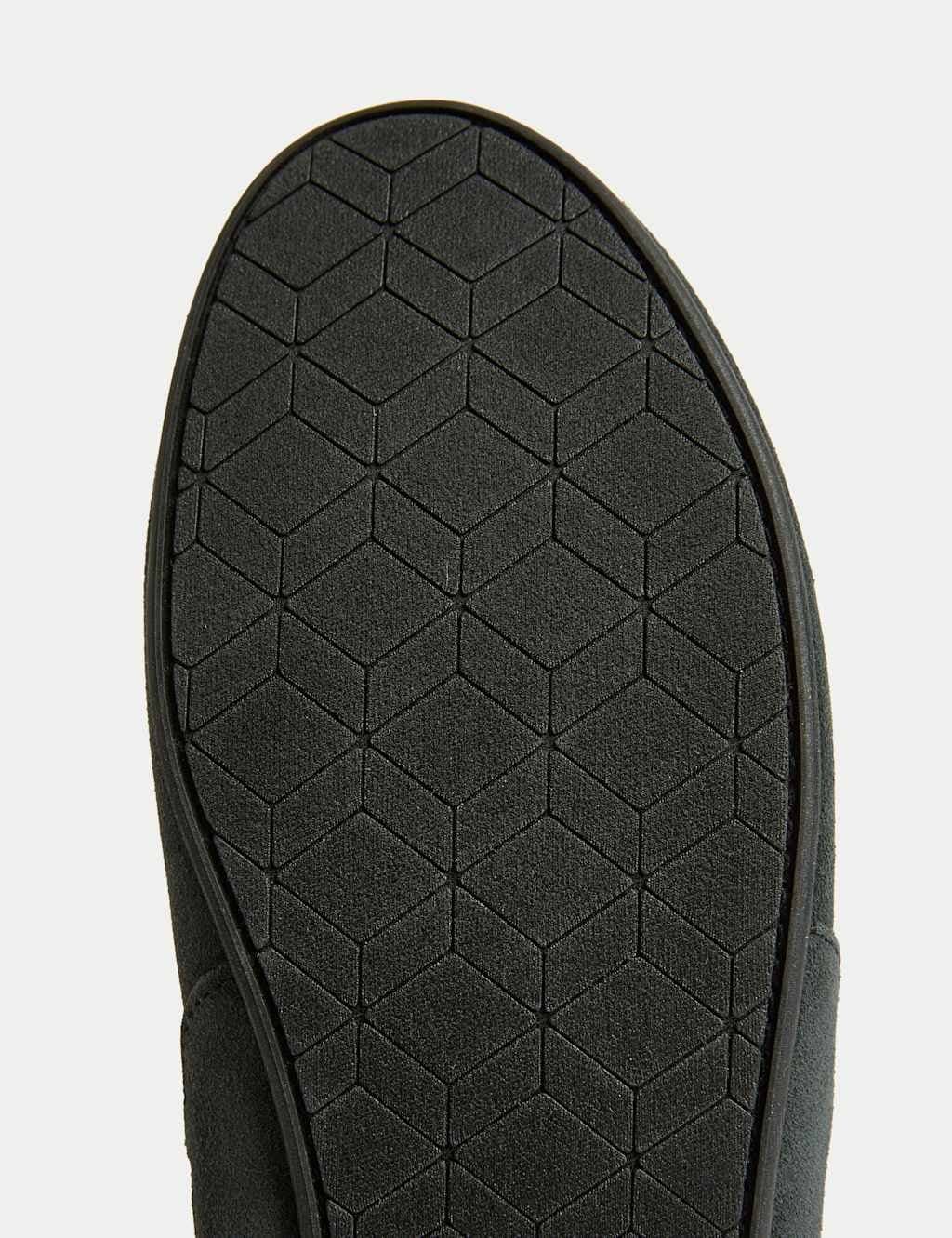 Marks & Spencer M&S Suede Fleece Lined Moccasin Slippers Med Blue Denim - 3