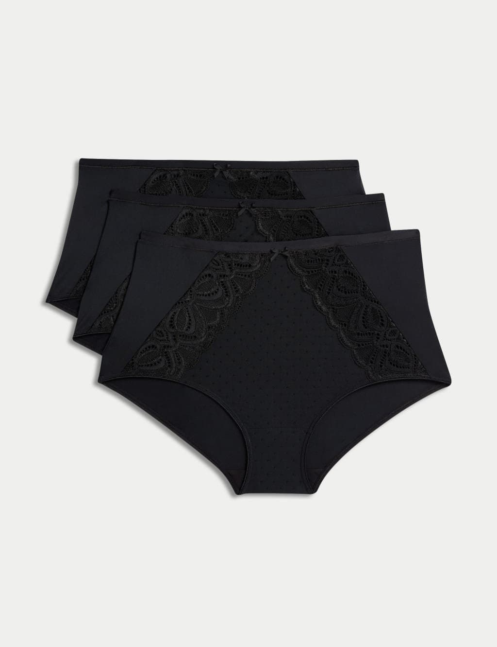 Marks & Spencer M&S 3pk Amelia Lace Full Briefs Black