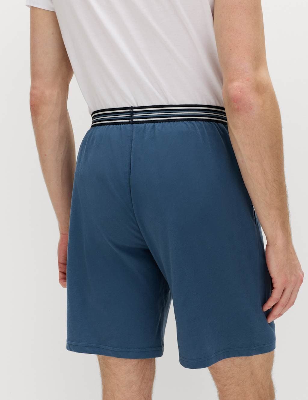 Marks & Spencer M&S 2-Pack Pure Cotton Jersey Pyjama Shorts Blue Mix - 4