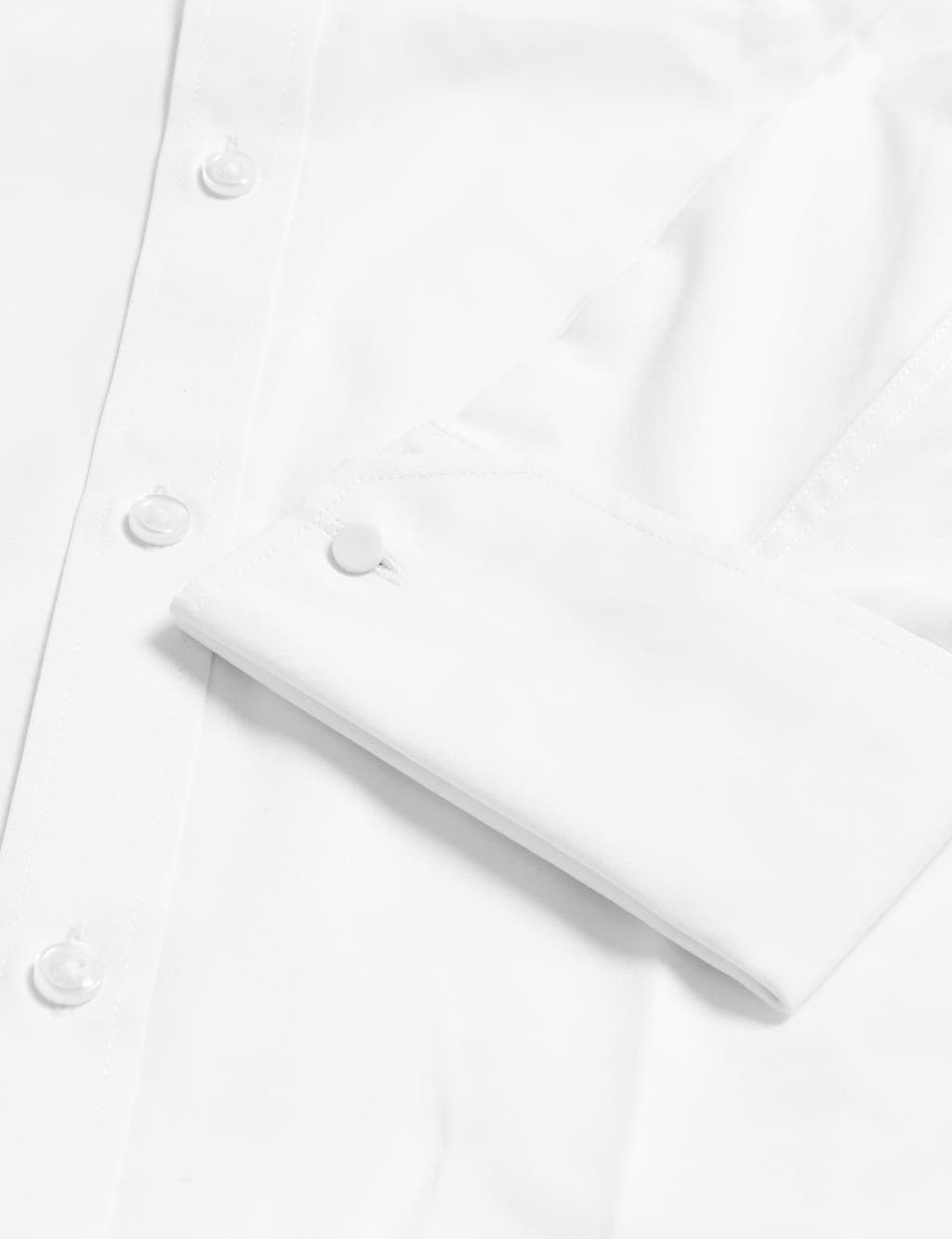Marks & Spencer M&S Regular Fit Cotton Blend Double Cuff Shirt White - 2