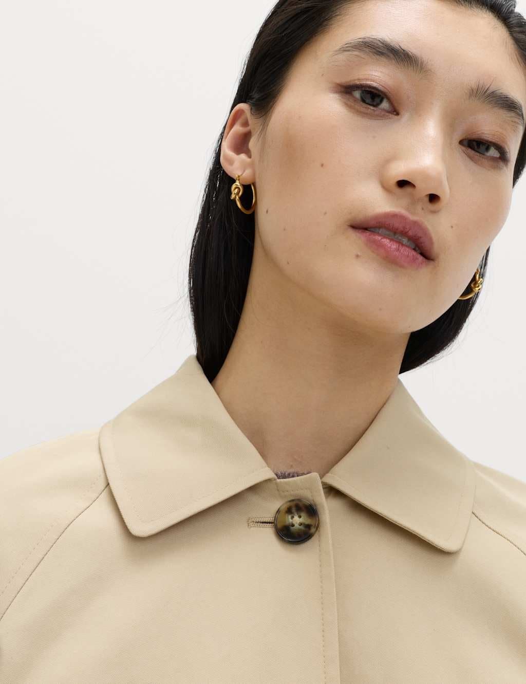 Marks & Spencer M&S Pure Cotton Short Car Coat Sand - 3