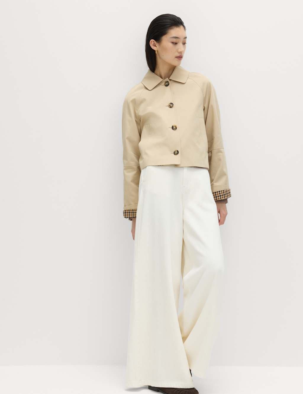 Marks & Spencer M&S Pure Cotton Short Car Coat Sand - 4