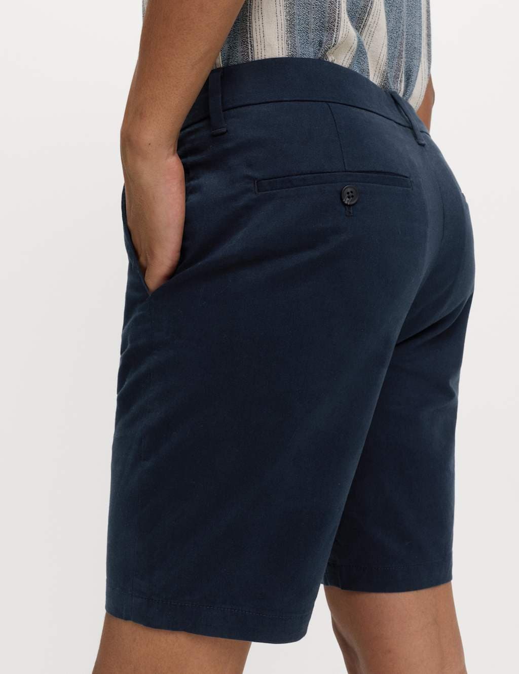 Marks & Spencer M&S 2 Pack Slim Fit Stretch Chino Shorts Navy - 2