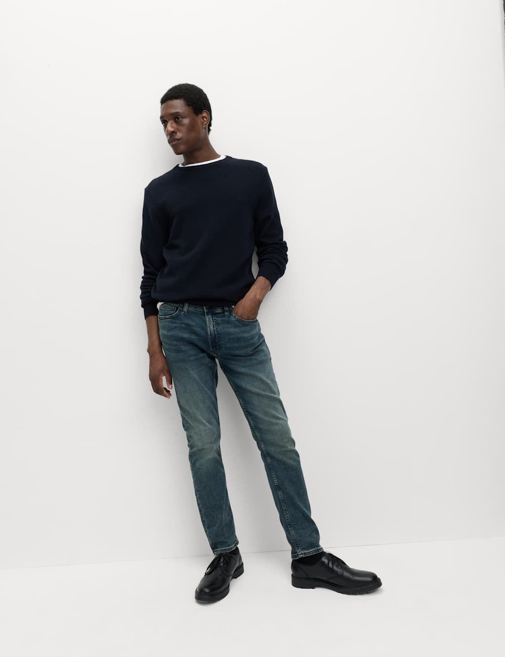 Marks & Spencer M&S Slim Fit Comfort Stretch Jeans Blue Tint - 5