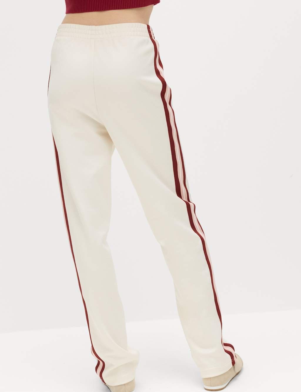 Marks & Spencer M&S Cotton Rich Retro Side Stripe Joggers Ecru - 4