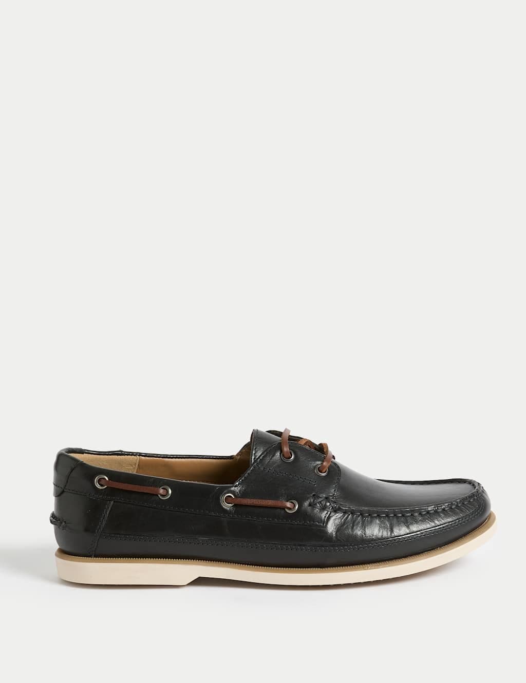 Marks & Spencer M&S Leather Boat Shoes Navy