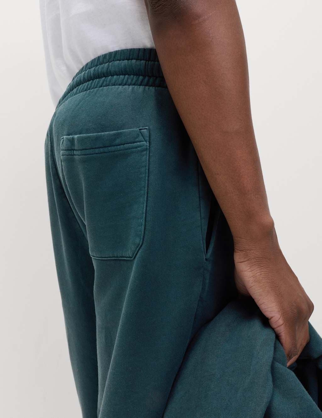 Marks & Spencer M&S Garment Dyed Pure Cotton Joggers Dark Petrol - 2