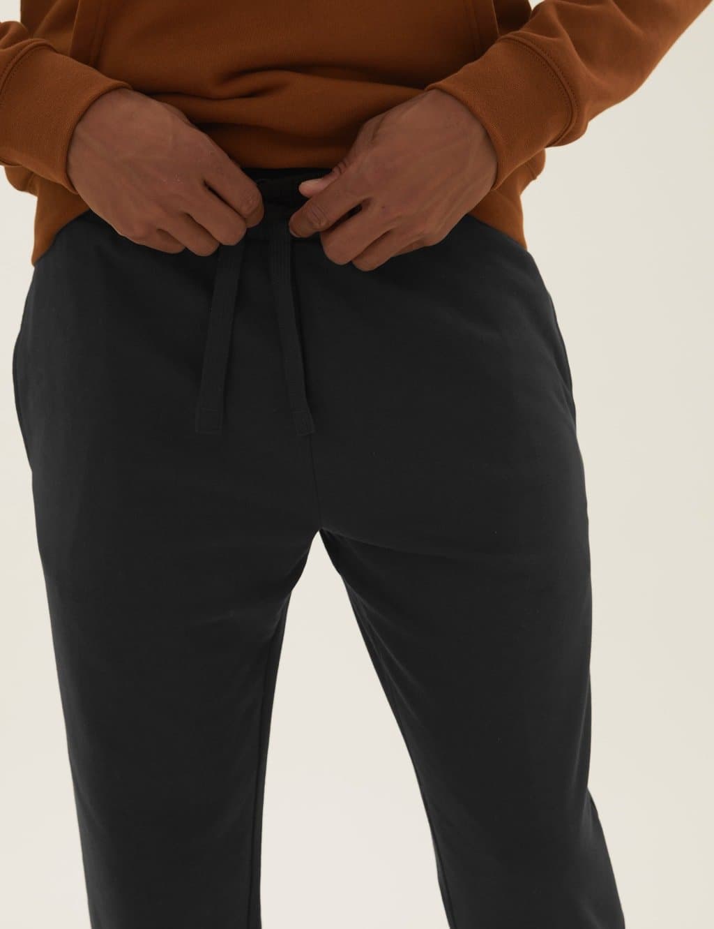 Marks & Spencer M&S 2 Pack Cotton Straight Leg Joggers Black - 3