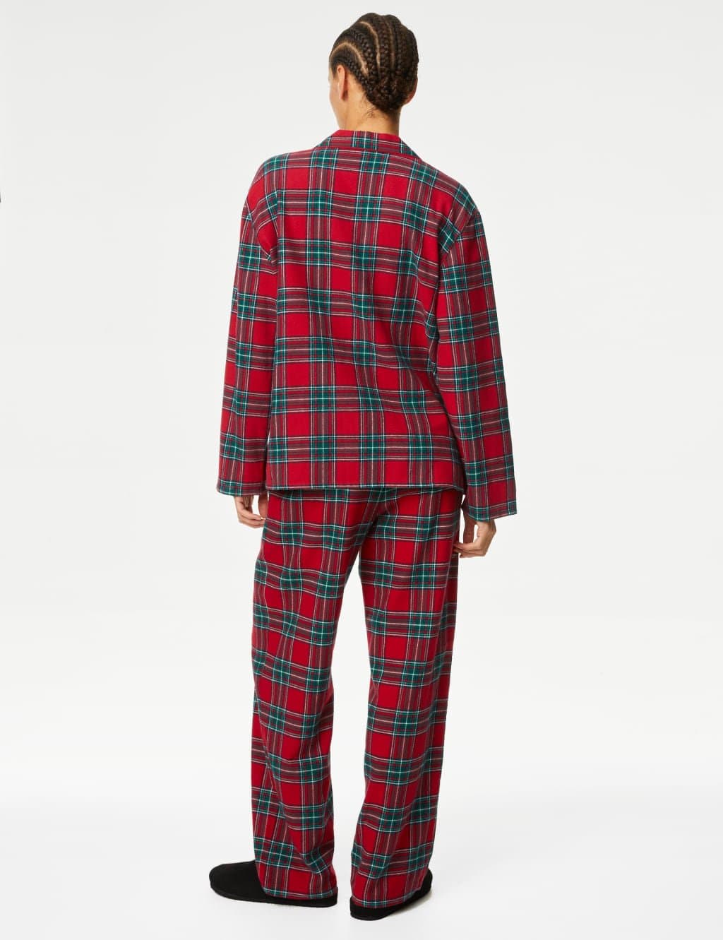 Marks & Spencer M&S Personalised Women's Checked Pyjama Set Red Mix - 5