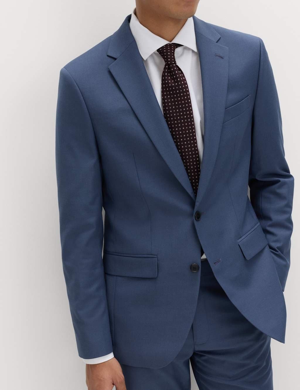 Marks & Spencer M&S Slim Fit Stretch Ultimate Suit Jacket Light Airforce