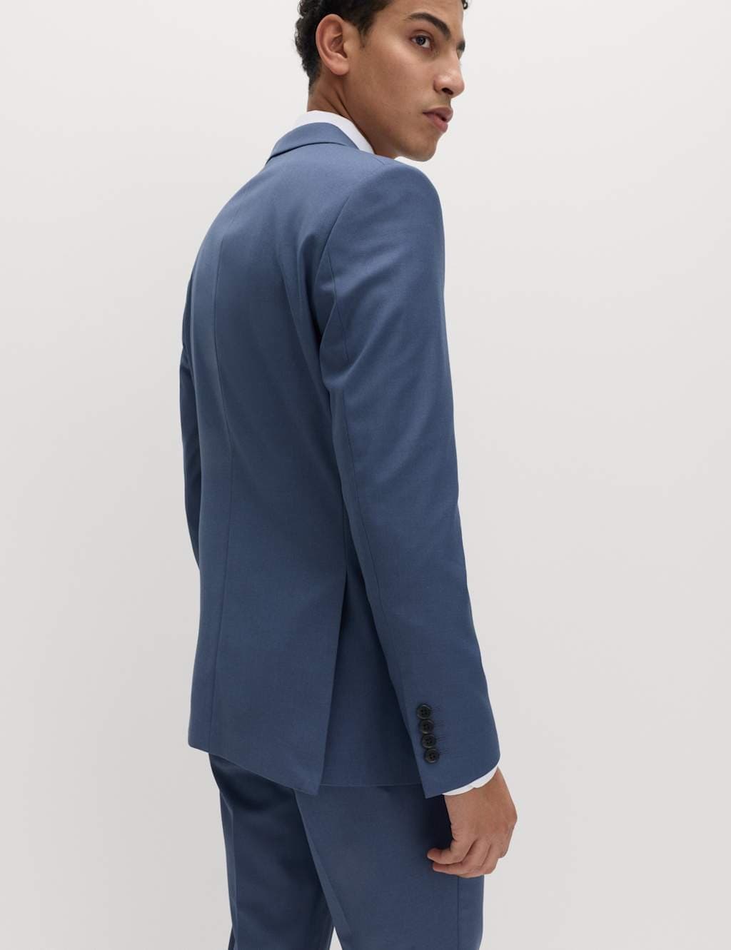 Marks & Spencer M&S Slim Fit Stretch Ultimate Suit Jacket Light Airforce - 4