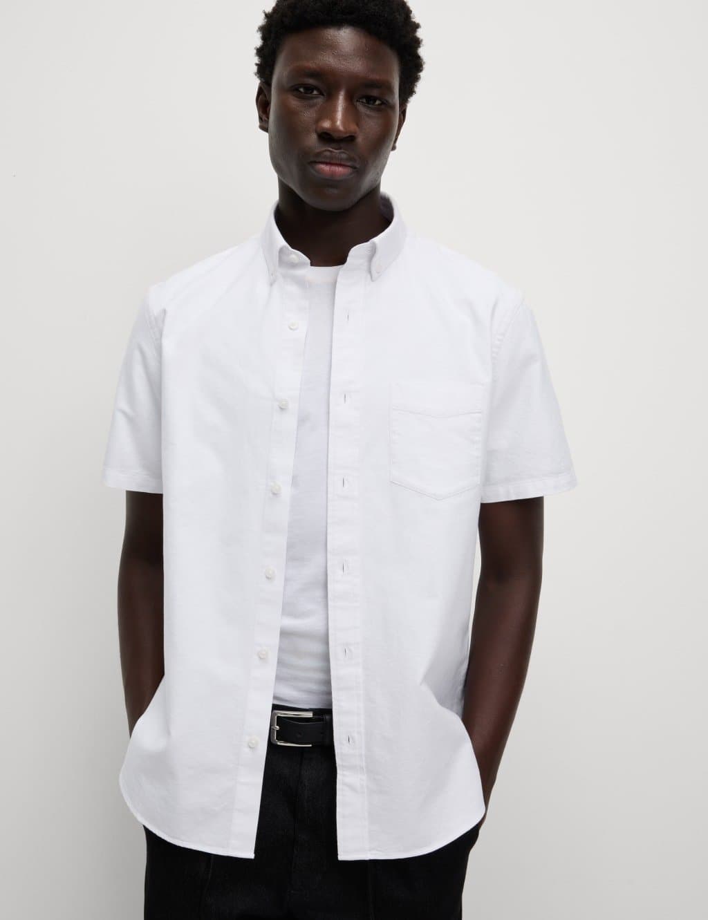 Marks & Spencer M&S Ultimate Pure Cotton Oxford Shirt White - 3