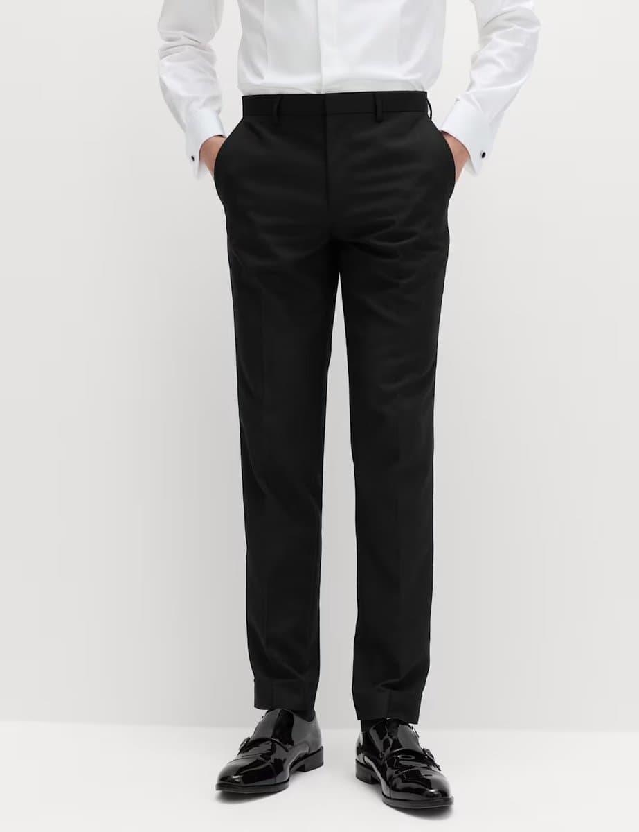 Marks & Spencer M&S Slim Fit Tuxedo Trousers Black