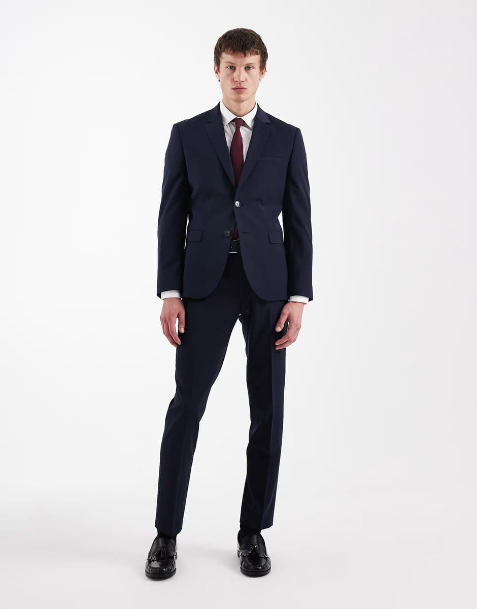 ASOS Hugo Red Arti hesten co-ord slim fit suit trousers and jacket in dark blue
