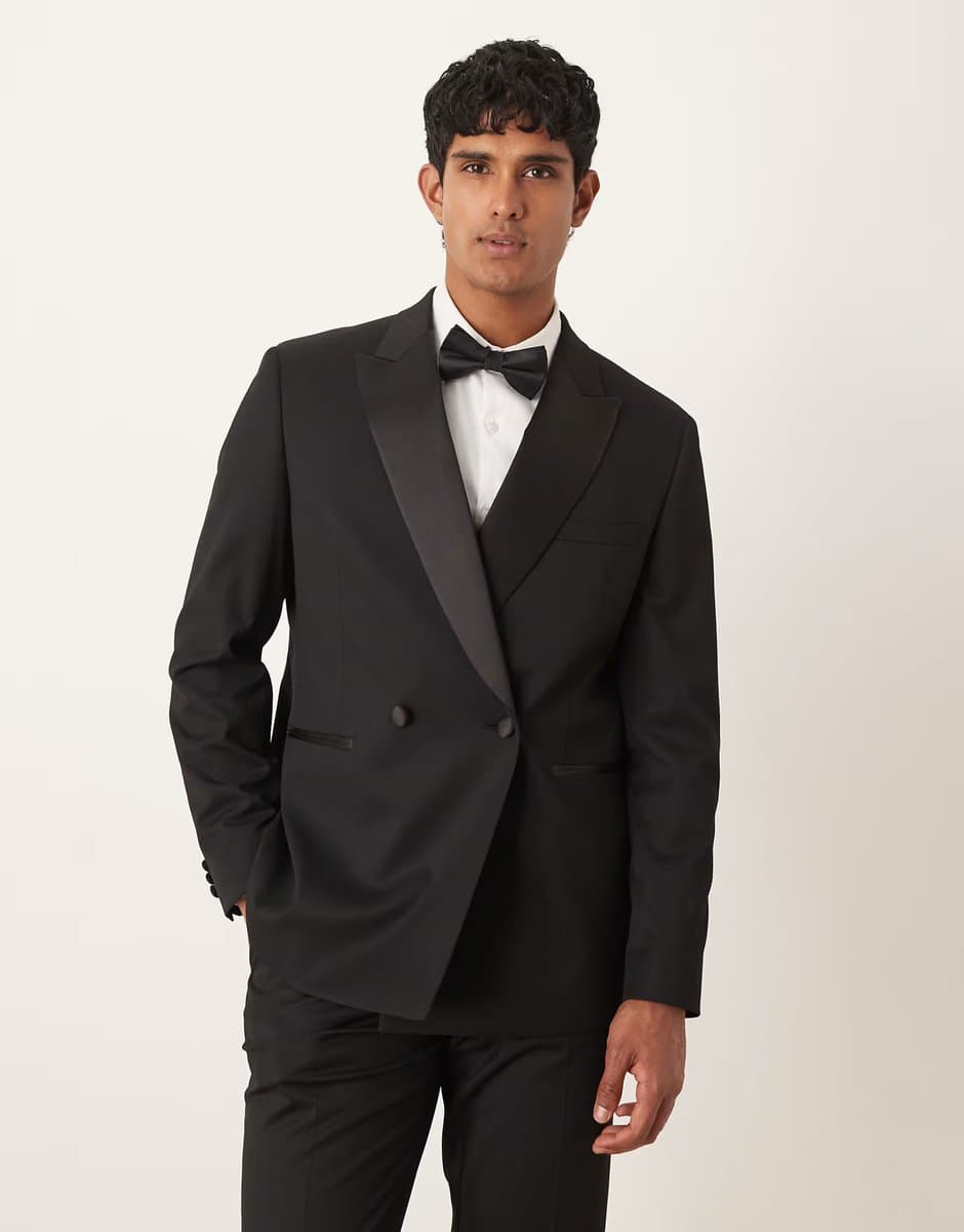 ASOS ASOS DESIGN regular tuxedo suit jacket in black