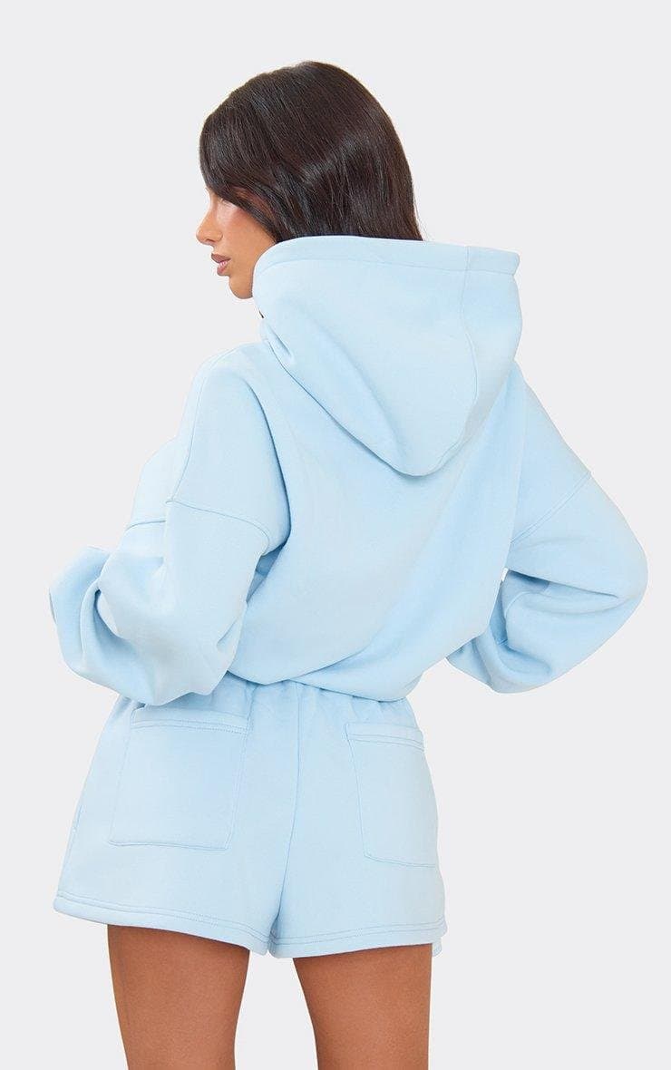 EGO Drawstring Waist Pocket Detail Sweat Shorts In Blue, Women's Size UK 6 - 2